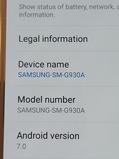 Samsung Galaxy S7, Model SM-G930A, 32GB, 4GB Ram, Excellent cosmetic condition and working great