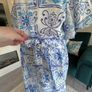 New Look Blue and White Faux Wrap Summer Dress Image 9