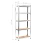 Storage Shelves 3 pcs Silver 75x30x172 cm Steel and MDF Image 10