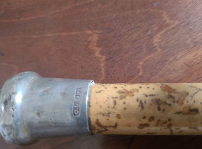 Antique Irish Silver cane/walking stick - Charles Lamb silver stamp