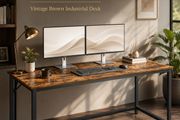 Computer Desk 135 cm with Black Steel Frame Office Desk Narrow