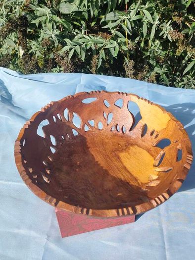 African Animal hand carved wooden bowl
