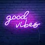Good Vibes Neon Sign,Neon Light Powered by USB with Switch, Purple Led Neon Light Sign for Bedroom,Wall Decor,Game Room,Party, Bar Decor Image 2