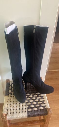 Black suede boots