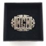 1930s Art Deco Silver Marcasite Monogram Brooch Image 10