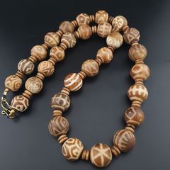 Burmese Antique Pumtek Pyu 18-19 mm Beads Necklace 24 inches