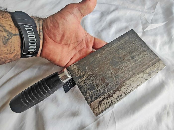 Rustic Cleaver Knife engraved