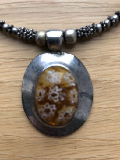 Set of necklaces bohemian style blue and brown