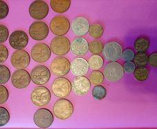 Vintage Pre-Decimal British Coin Job Lot (Pennies, 3d, Shillings & 1973 EEC 50p)