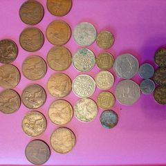 Vintage Pre-Decimal British Coin Job Lot (Pennies, 3d, Shillings & 1973 EEC 50p)