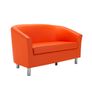Tub Waiting room / Reception 2 seater sofa metal feet - Faux Leather Image 9