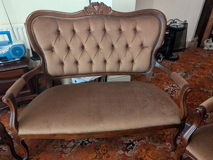 French Victorian Solid Mahogany chair set