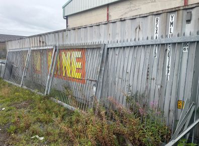 Large metal gates.