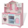 Toy Kitchen Wood 82x30x100 cm Pink and White Image 5