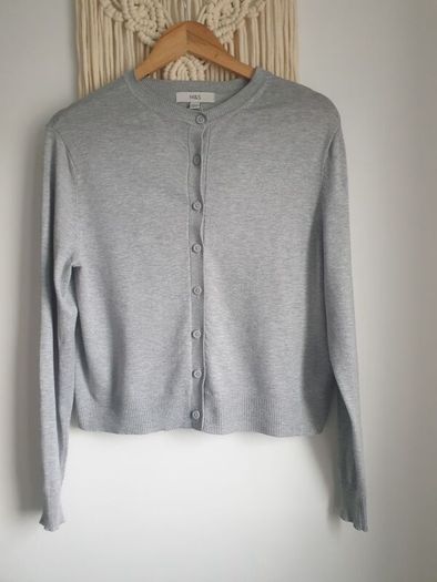 M&s Grey Cardigan Size Uk 12