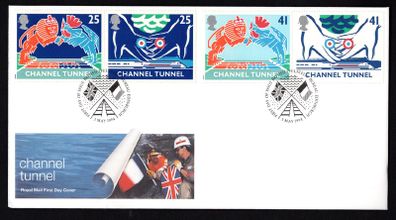1994 Great Britain Channel Tunnel Royal Mail Addressed Commemorative Stamp First Day Cover (FDC)