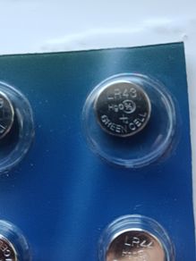 LR43 button cell battery - Free shipment