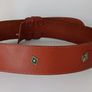 Thick Curved Brown Leather Belt with Studs Image 4
