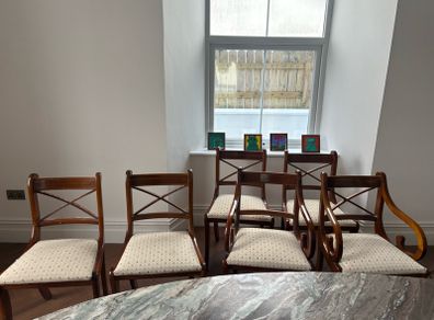 Antique 19th Century set of 6 Sheraton Mahogany Dining chairs