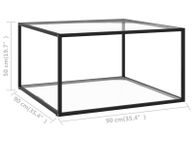 main image for ad Tea Table Black with Tempered Glass 90x90x50 cm