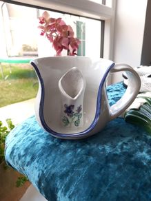 Curragh Pottery mug/cup stile  candle holder made in kildare cup mug ceramic  old blue floral