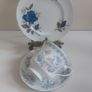 Beautiful Vintage Mix and Match Bone China 21 Piece Teaset in Shades of Pale Blue Florals Image 7