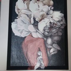 Framed painting for sale. Hand-painted.
