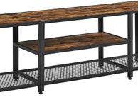 main image for ad TV Shelf, Lowboard for TVs up to 65 Inches, TV Stand with 3 Levels, Open Storage Rack, Industrial Design, for Living Room, Vintage Brown/Black