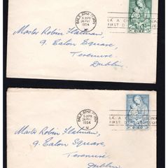 1954 Ireland Marian Year Commemorative Stamps Addressed First Day Cover (FDC) with Dublin Cancel