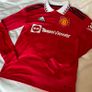 2022 2023 Manchester United Man Utd Red genuine Long Sleeve Home Shirt CASEMIRO 18 Junior Image 2