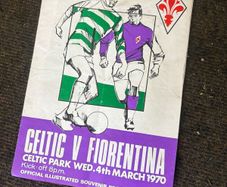 Rare 1970 Celtic v Fiorentina European Cup Quarter Final Programme 1st Leg Celtic Park