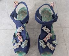 Irregular choice blue teddy bear shoes