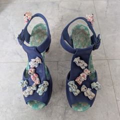 Irregular choice blue teddy bear shoes