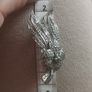 Vintage Silver Tone Metal Floral Marcasite Brooch Image 6