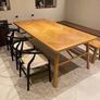 Dining room table, chairs and bench Image 5