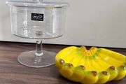 Title: Kitchen Glassware &amp; Ceramics Set Watra Pedestal Glass Bonbon Dish &amp; Banana Bowl