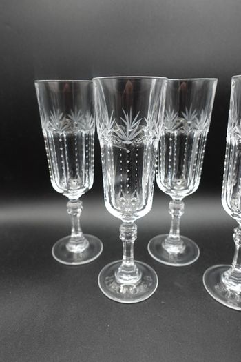 Vintage Nachtmann Cora Crystal Champagne Flutes - Set of 4