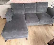 Modern Grey Chaise Sofa with one seater included