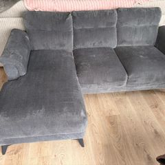 Modern Grey Chaise Sofa with one seater included