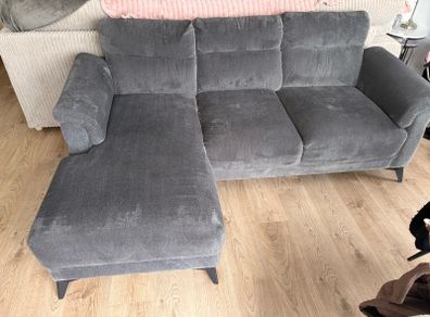 Modern Grey Chaise Sofa with one seater included