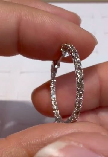 Natural Diamond Loop Earrings