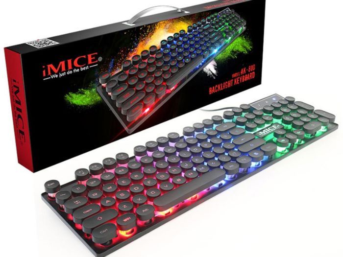 New iMICE AK-800 USB Wired LED Backlit Suspended Round Cap Gaming Keyboard.