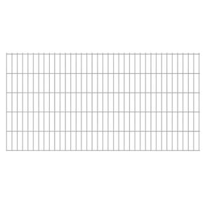 2D Garden Fence Panels 2.008x1.03 m 8 m (Total Length) Silver
