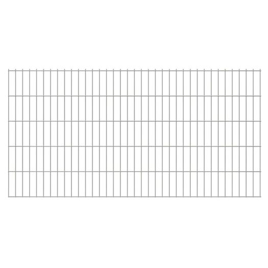 2D Garden Fence Panels & Posts 2008x1030 mm 8 m Silver