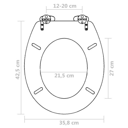 Toilet Seats with Soft Close Lids 2 pcs MDF Black