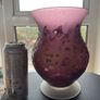 Large Frosted Glass Amethyst vase Image 2