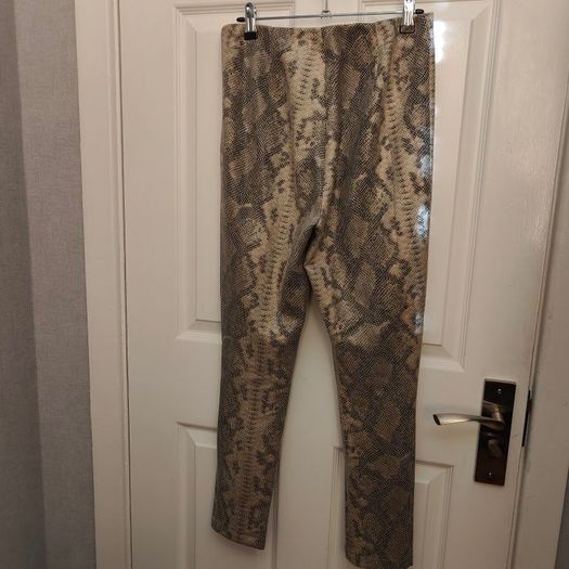 Snake Skin Look Leather trousers, NEXT, size S