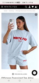 White Fox t-shirt - Grey and red