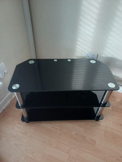 Tv Table /Unit  Black Glass