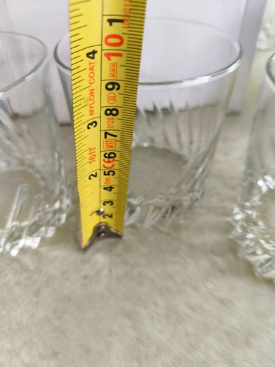 Multi-Purpose Crystal Beverage Tumbler Drinking Glass Set of 4 each 2 matching not stamped..